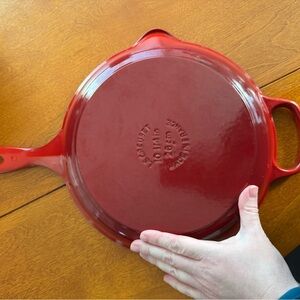 Le Creuset Red Cast Iron Skillet